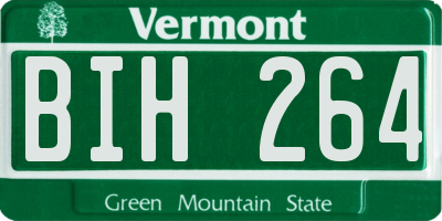 VT license plate BIH264