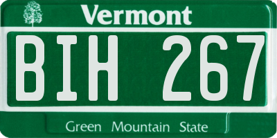 VT license plate BIH267
