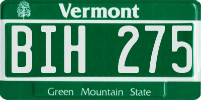 VT license plate BIH275