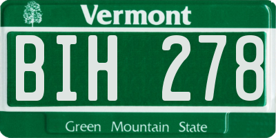 VT license plate BIH278