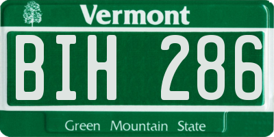 VT license plate BIH286