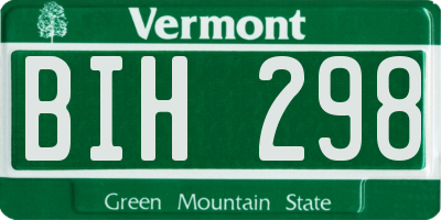 VT license plate BIH298