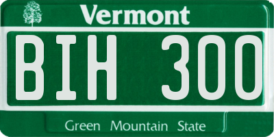 VT license plate BIH300