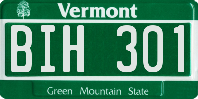VT license plate BIH301