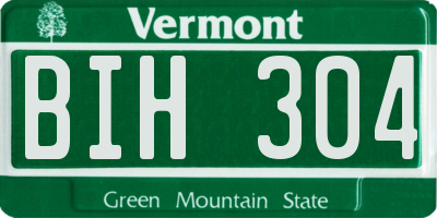 VT license plate BIH304