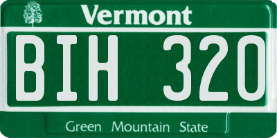 VT license plate BIH320
