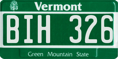 VT license plate BIH326