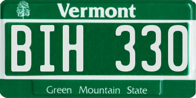 VT license plate BIH330