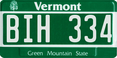VT license plate BIH334