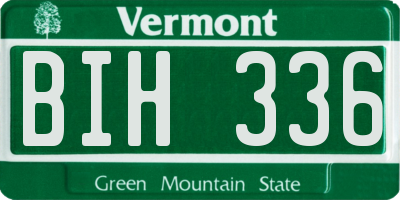 VT license plate BIH336