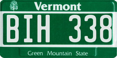 VT license plate BIH338