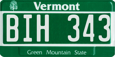 VT license plate BIH343