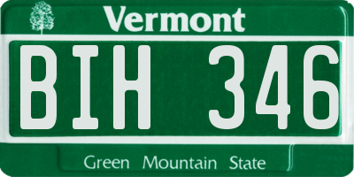 VT license plate BIH346