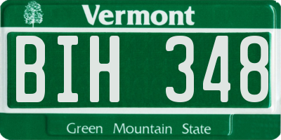 VT license plate BIH348