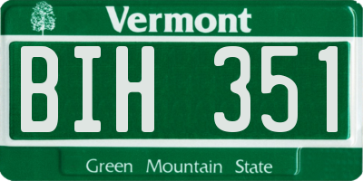 VT license plate BIH351