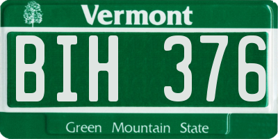 VT license plate BIH376