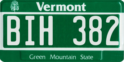 VT license plate BIH382