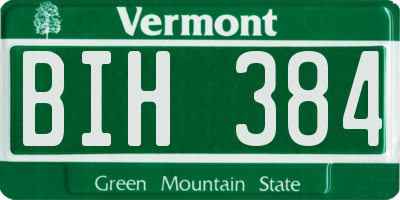 VT license plate BIH384