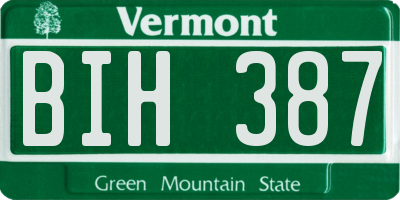 VT license plate BIH387
