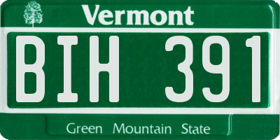 VT license plate BIH391