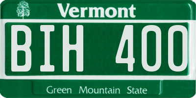 VT license plate BIH400