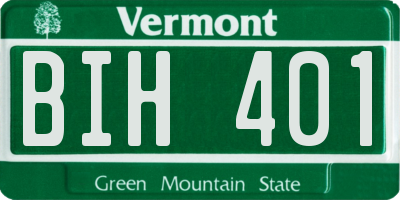 VT license plate BIH401