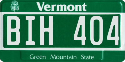 VT license plate BIH404