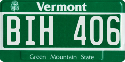 VT license plate BIH406