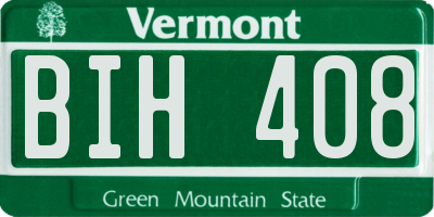 VT license plate BIH408