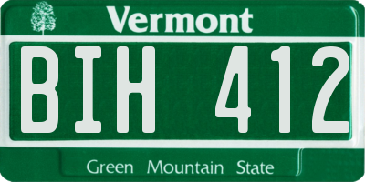 VT license plate BIH412