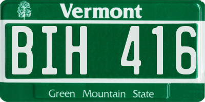 VT license plate BIH416