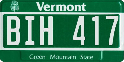 VT license plate BIH417