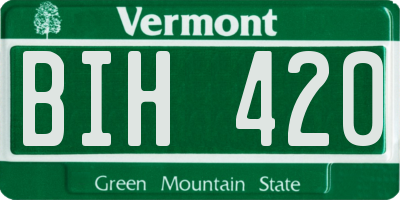 VT license plate BIH420