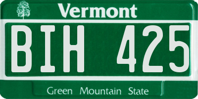 VT license plate BIH425