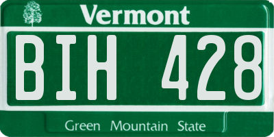 VT license plate BIH428