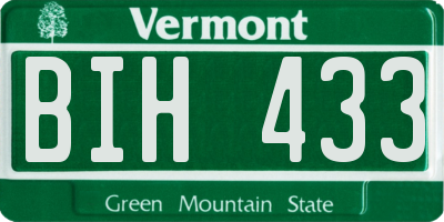 VT license plate BIH433