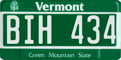 VT license plate BIH434