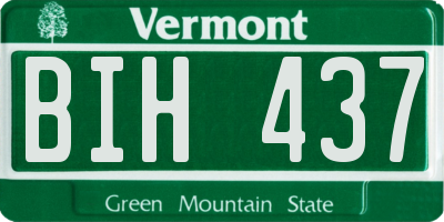 VT license plate BIH437