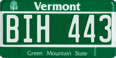 VT license plate BIH443