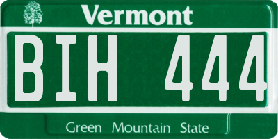 VT license plate BIH444