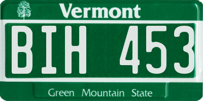 VT license plate BIH453
