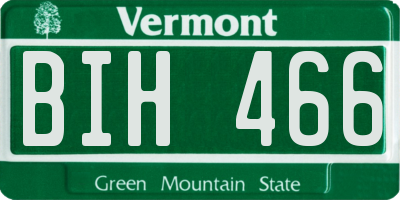 VT license plate BIH466