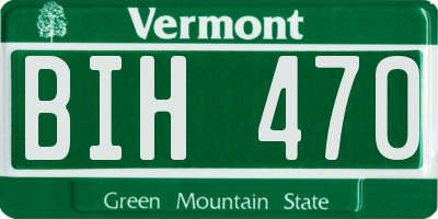 VT license plate BIH470