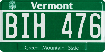 VT license plate BIH476