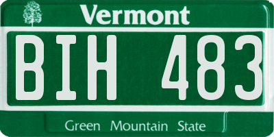 VT license plate BIH483