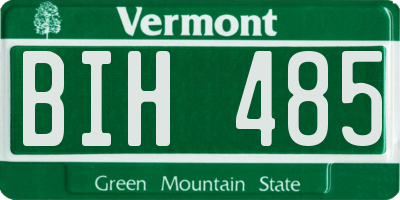 VT license plate BIH485