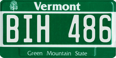 VT license plate BIH486