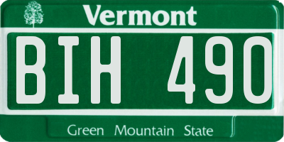 VT license plate BIH490