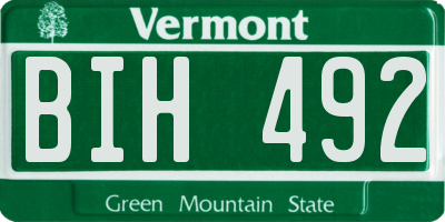 VT license plate BIH492