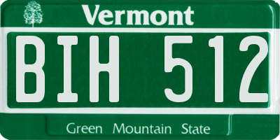 VT license plate BIH512
